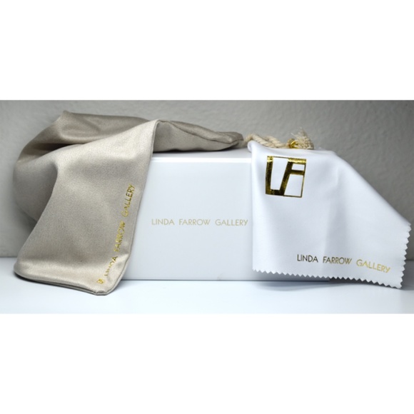 LINDA FARROW LFL305 C8 SHELL ASH SNAKE GRADIENT GREY CAT EYE SUNGLASSES. 63 mm - Picture 12 of 12